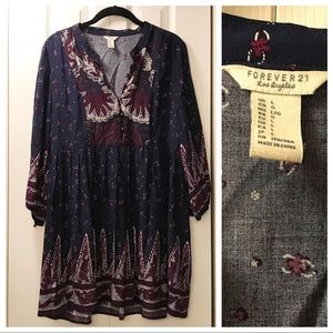 [Size L] Long Sleeved Mandarin Collar Dress